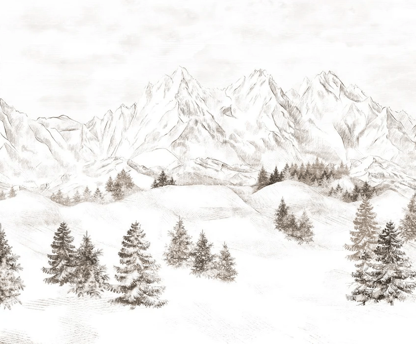 Papier peint montagne massif des Alpes - Muralconcept