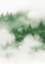 Mist of the peaks green wallpaper