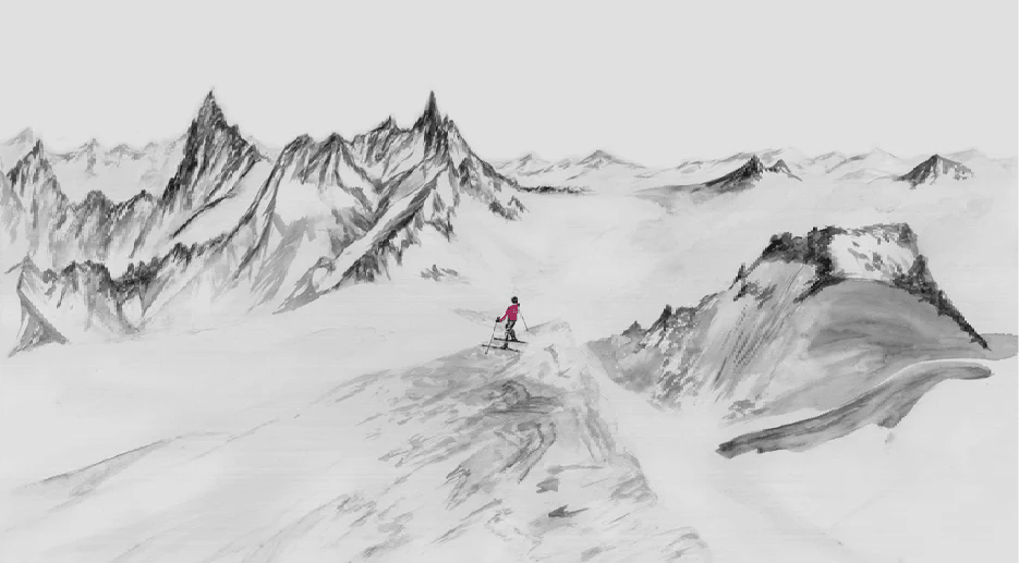 Papier peint panoramique Aiguilles du midi - Vallée blanche - Muralconcept