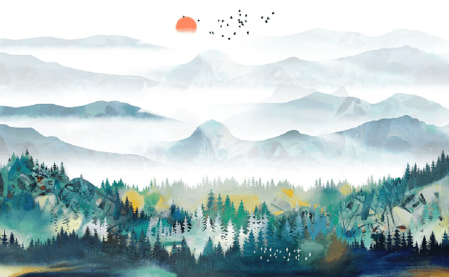 Papier peint Mountain & Scandinave