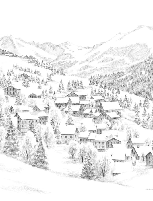 Papier peint montagne Méribel - Muralconcept