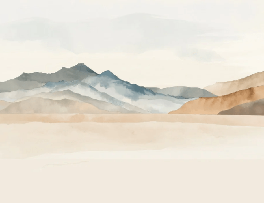 Tapete Berg im Nebel terracotta - Muralconcept