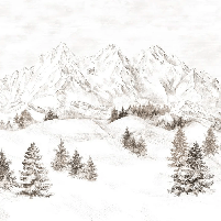 Papier peint montagne massif des Alpes