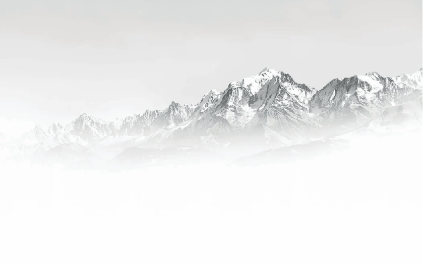 Papier peint Mont Blanc dans la brume noir et blanc, XXL, tendance