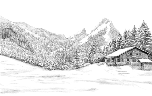 Papier peint montagne Suisse - Dent d'Oche - Muralconcept