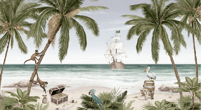 Papier peint la baie aux pirates - Muralconcept