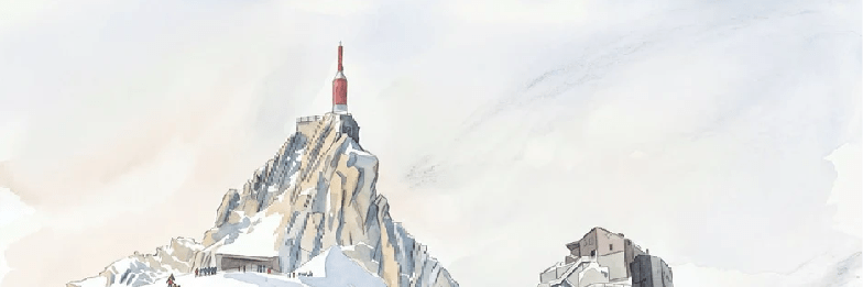 Papier peint aiguille du midi Chamonix - Vallée blanche Mont blanc - Muralconcept