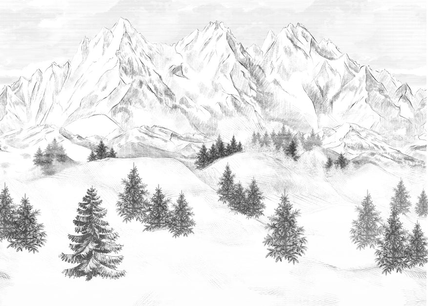 Papier peint montagne sommets de Chamonix