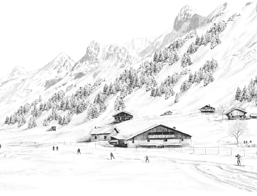 Papier peint Clusaz ski fond montagne Confins