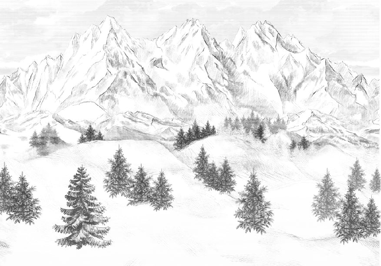 Papier peint montagne sommets de Chamonix