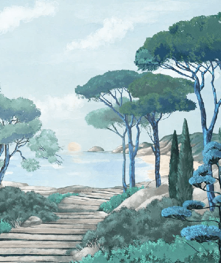 Papier peint balade dans les calanques - Muralconcept