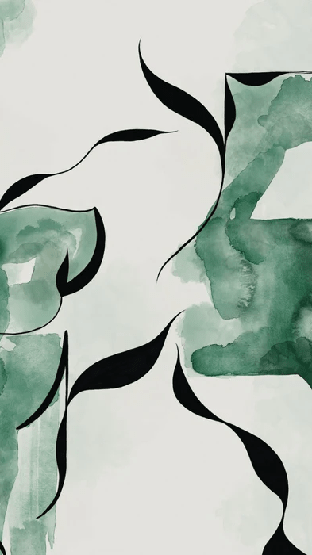 Papier peint abstrait moderne – Abstract Green Flow - Muralconcept