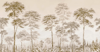 Papier peint nature pinède sépia