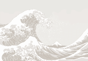 Papier peint japonisant - Grande Vague de Kanagawa Beige - Muralconcept