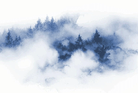 Papier peint brume des Cimes bleu