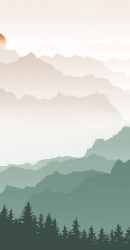 Papier peint montagne dans brume terracotta