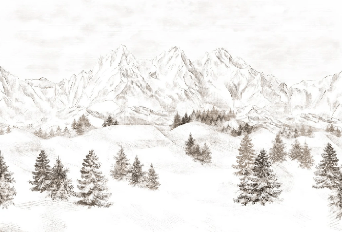 Papier peint montagne massif des Alpes, XXL, tendance