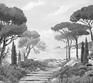 Papier peint balade dans les calanques, XXL, tendance