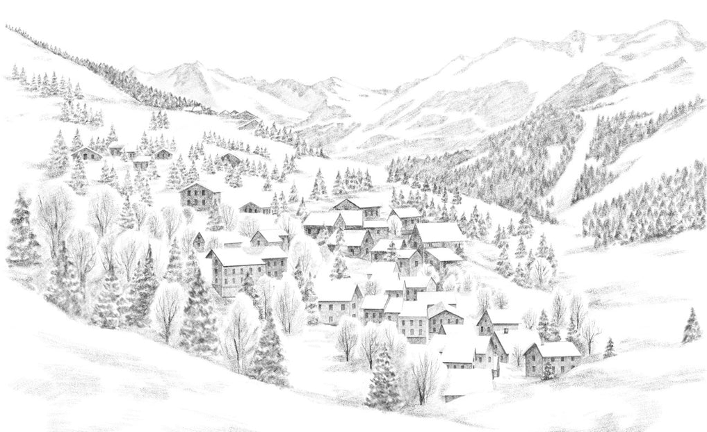 Papier peint montagne Méribel - Muralconcept