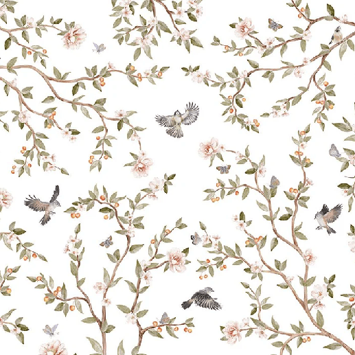 Papier peint oiseau chambre enfant