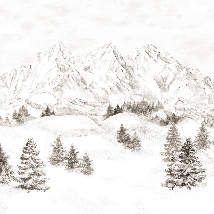 Papier peint montagne massif des Alpes - Muralconcept