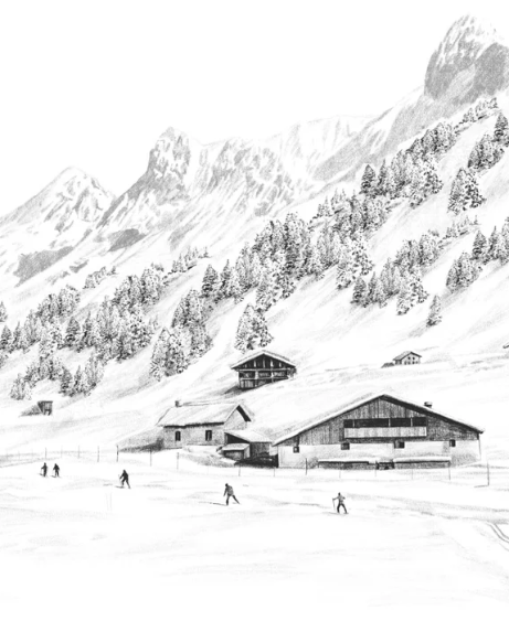 Papier peint Clusaz ski fond montagne Confins