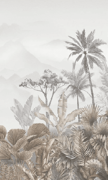 Papier peint tendance tropical sepia - Muralconcept