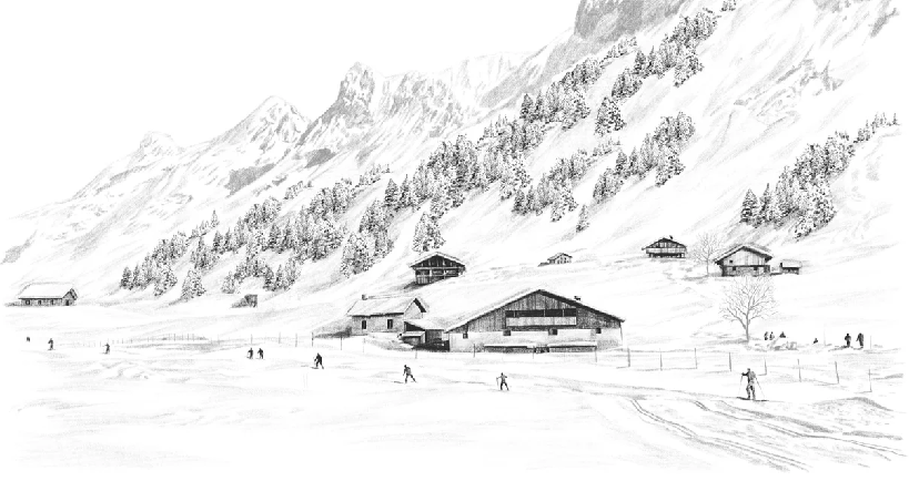 Papier peint Clusaz ski fond montagne Confins