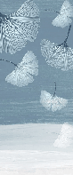 Papier peint wc japandi blue gingko - Muralconcept