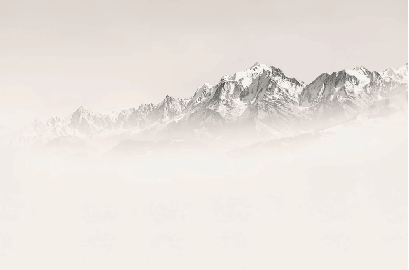 Papier peint Mont Blanc dans la brume sépia
