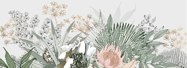 Papier peint panoramique floral botanic - Muralconcept