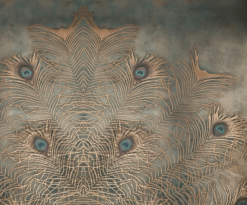 Papier Peint Majestueuse Plume Paon