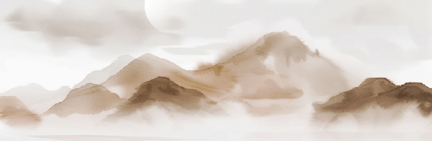 Papier peint montagnes voilées – Lueur sépia