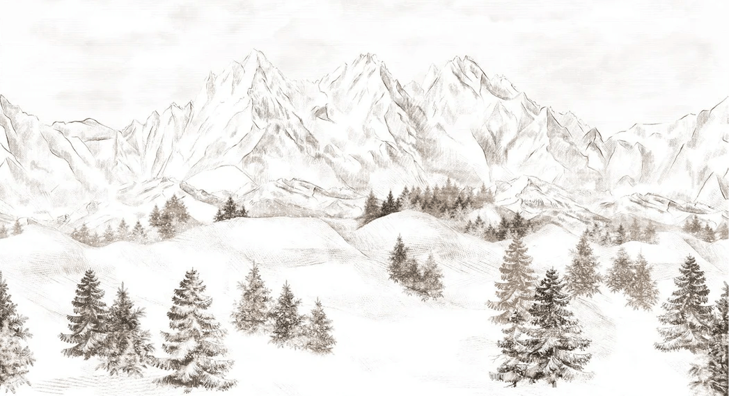 Papier peint montagne massif des Alpes - Muralconcept