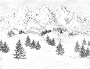Papier peint montagne sommets de Chamonix, XXL, tendance