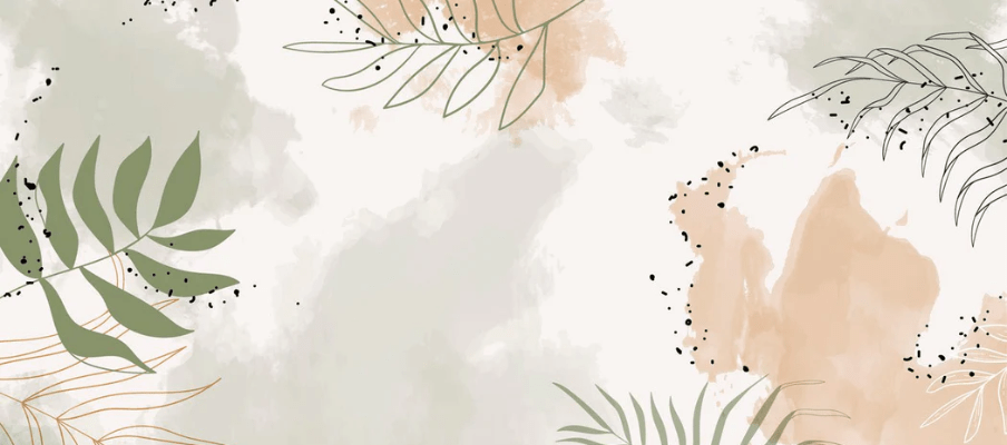 Papier peint panoramique aquarelle végétale
