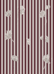 Carta da parati a righe floreali - Muralconcept