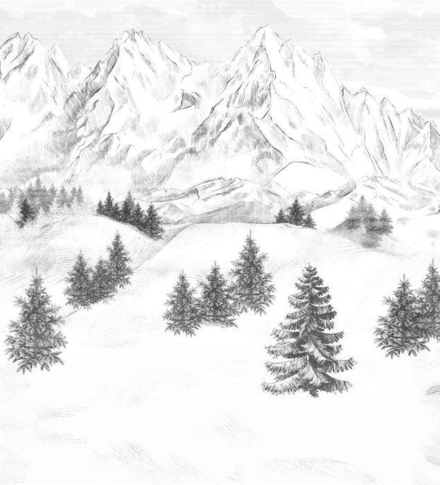 Papier peint montagne sommets de Chamonix