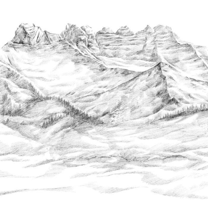 Papier peint montagne Suisse - Les dents du midi