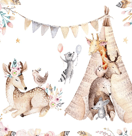 Papier peint panoramique chambre enfant craquant animaux - Muralconcept