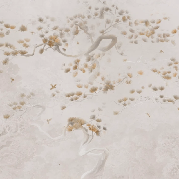 Papier peint japonisant - Brume de pins, XXL, tendance