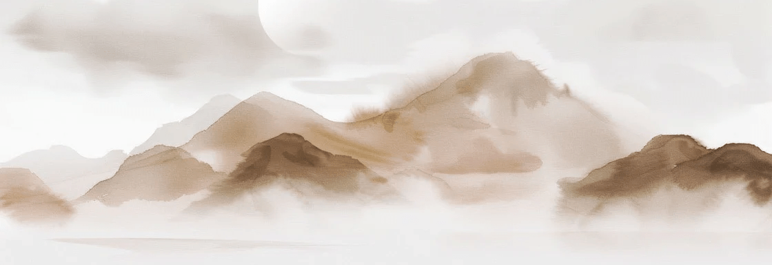 Papier peint montagnes voilées – Lueur sépia