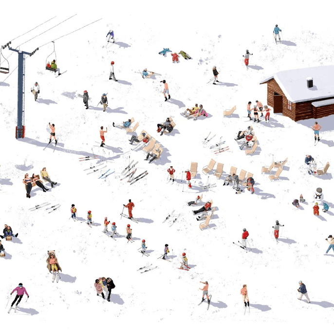 Papier peint panoramique après ski - Muralconcept