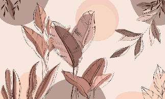 Papier peint panoramique végétal graphique, XXL, tendance