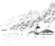 Papier peint Clusaz ski fond montagne Confins