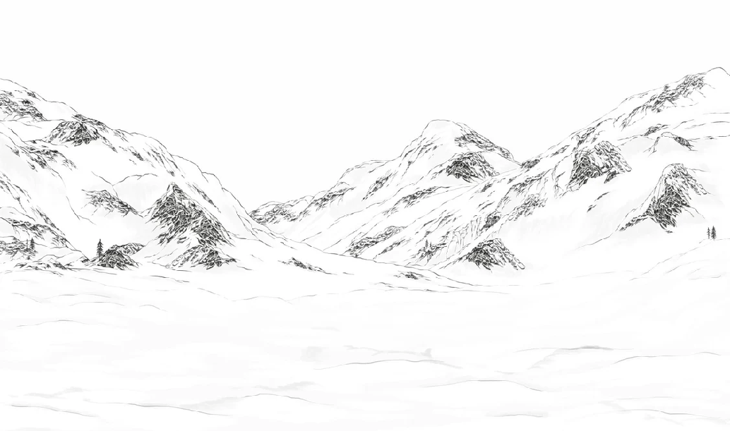 Papier peint val Isère noir et blanc - Muralconcept