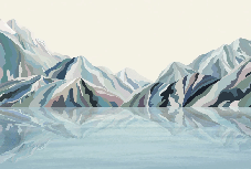 Papier peint Annecy arty blue, XXL, tendance