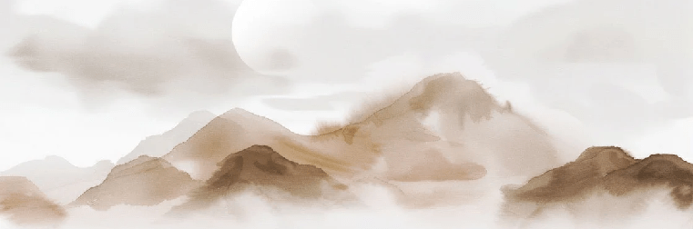 Papier peint montagnes voilées – Lueur sépia