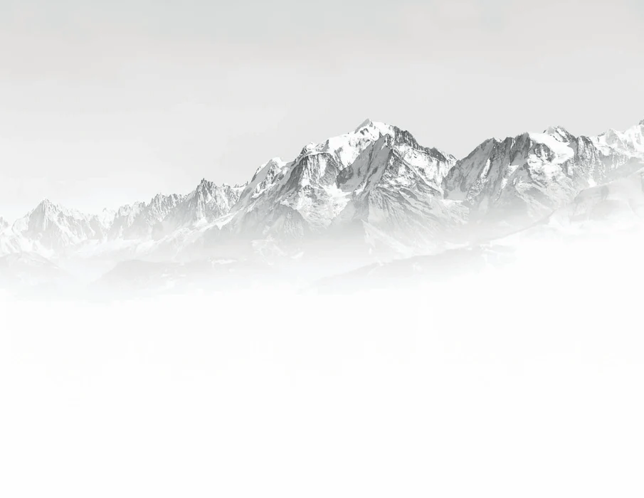 Papier peint Mont Blanc dans la brume noir et blanc - Muralconcept