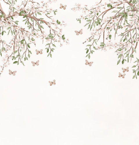 Papier peint papillons et fleurs - Muralconcept